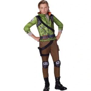 Fortnite Jonesy recruit Costume Youth XL 14/16 InSpirit Designs Green & Brown